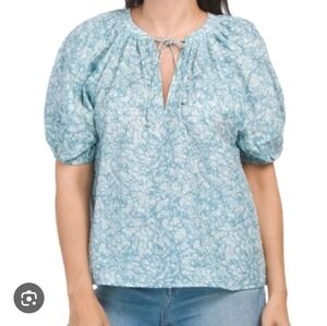 HOUSE OF HARLOW Womens Size S Womens Blue Floral Cottagecore Blouse